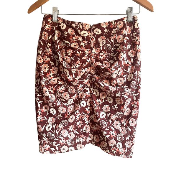 THE WESTSIDE Zuri Draped Mini Skirt Brown NWT X-Small - Picture 2 of 4